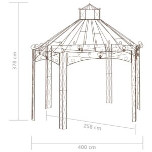 Κιόσκι Κήπου Αντικέ Καφέ 400 x 258 x 378 εκ. Σιδερένιο