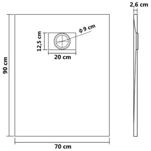 Βάση Ντουζιέρας Καφέ 90 x 70 εκ. από SMC