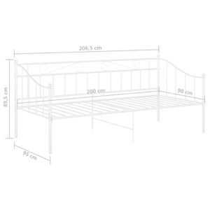 Πλαίσιο για Καναπέ - Κρεβάτι Λευκό 90 x 200 εκ. Μεταλλικό
