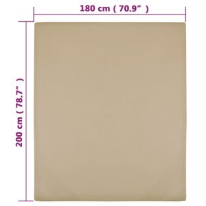 Σεντόνια με Λάστιχο 2 τεμ. Taupe 180x200 εκ. Βαμβακερό Ζέρσεϊ