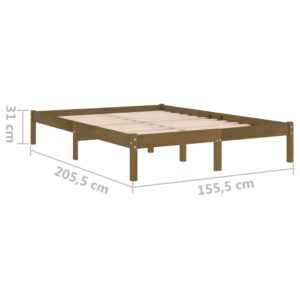 Πλαίσιο Κρεβατιού Μελί 150 x 200 εκ. Μασίφ Ξύλο 5FT King Size