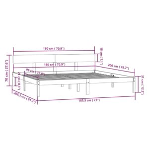 Πλαίσιο Κρεβατιού Μελί 180 x 200 εκ. Μασίφ Πεύκο UK Super King