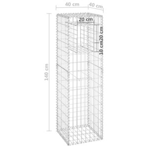 Συρματοκιβώτιο Στύλος 40 x 40 x 140 εκ. Σιδερένιο