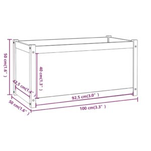 Ζαρντινιέρες 2 τεμ. Μαύρες 100 x 50 x 50 εκ. Μασίφ Ξύλο Πεύκου