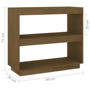 Βιβλιοθήκη Καφέ Μελί 80 x 35 x 71 εκ. από Μασίφ Ξύλο Πεύκου