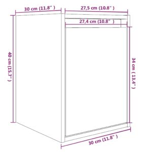 Ντουλάπι Τοίχου Καφέ Μελί 30x30x40 εκ. από Μασίφ Ξύλο Πεύκου