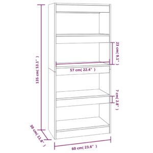 Βιβλιοθήκη/Διαχωρ. Χώρου Λευκό 60x30x135 εκ. Επεξεργασμένο Ξύλο