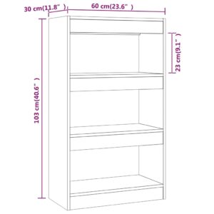 Βιβλιοθήκη/Διαχωρ. Χώρου Καφέ Δρυς 60x30x103 εκ Μοριοσανίδα