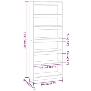 Βιβλιοθήκη/Διαχωρ. Χώρου Καφέ Δρυς 80x30x198 εκ Μοριοσανίδα