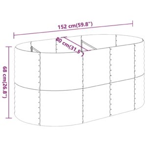 Ζαρντινιέρα Καφέ 152x80x68 εκ. Ατσάλι με Ηλεκτρ. Βαφή Πούδρας