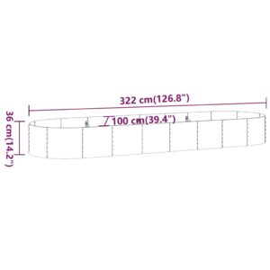 Ζαρντινιέρα Καφέ 322x100x36 εκ. Ατσάλι με Ηλεκτρ. Βαφή Πούδρας