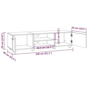 Έπιπλο Τηλεόρασης Λευκό 140x40x35εκ. από Επεξεργασμένο Ξύλο