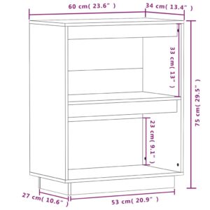 Ντουλάπι Κονσόλα Λευκό 60 x 34 x 75 εκ. από Μασίφ Ξύλο Πεύκου