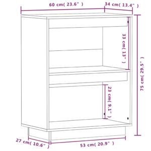 Ντουλάπι Κονσόλα Μαύρο 60 x 34 x 75 εκ. από Μασίφ Ξύλο Πεύκου