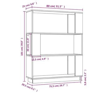 Βιβλιοθήκη/Διαχωριστικό Χώρου Μελί 80x25x101 εκ. Μασίφ Ξύλο