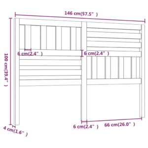 Κεφαλάρι Κρεβατιού 146x4x100 εκ. από Μασίφ Ξύλο Πεύκου