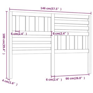 Κεφαλάρι κρεβατιού Λευκό 146x4x100 εκ. από Μασίφ Ξύλο Πεύκου