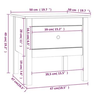 Βοηθητικά Τραπέζια 2 τεμ. Καφέ Μελί50x50x49εκ.Μασίφ Ξύλο Πεύκου