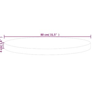 VidaXL Τραπέζι Στρογγυλό Ø80x4 εκ. Ακατέργαστο Μασίφ Ξύλο Δρυς