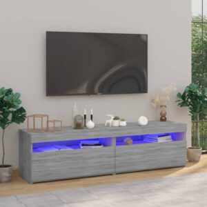 Έπιπλο Τηλεόρασης με LED 2 τεμ. Γκρι Sonoma 75 x 35 x 40 εκ.