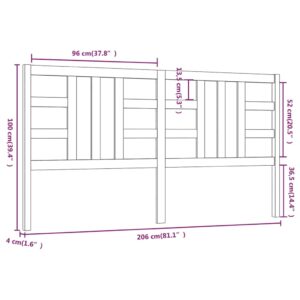Κεφαλάρι Κρεβατιού 206 x 4 x 100 εκ. από Μασίφ Ξύλο Πεύκου