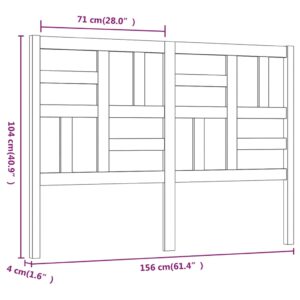 Κεφαλάρι Κρεβατιού Μελί 156x4x104 εκ. από Μασίφ Ξύλο Πεύκου