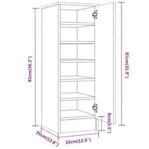 Παπουτσοθήκη Καπνιστή Δρυς 32x35x92 εκ. από Επεξεργασμένο Ξύλο