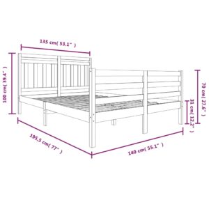 Πλαίσιο Κρεβατιού Μελί 135 x 190 εκ Ξύλο Πεύκου 4FT6 Double