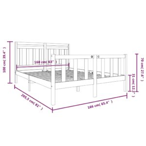 Πλαίσιο Κρεβατιού 160 x 200 εκ. από Μασίφ Ξύλο Πεύκου