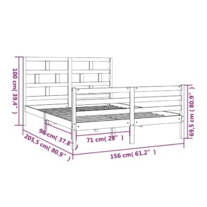 Πλαίσιο Κρεβατιού 150 x 200 εκ. από Μασίφ Ξύλο 5FT King Size