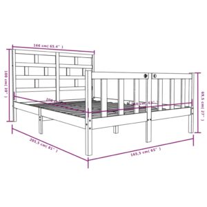 Πλαίσιο Κρεβατιού Λευκό 160 x 200 εκ. από Μασίφ Ξύλο Πεύκου