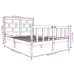 Πλαίσιο Κρεβατιού Καφέ Μελί 160 x 200 εκ. από Μασίφ Ξύλο Πεύκου