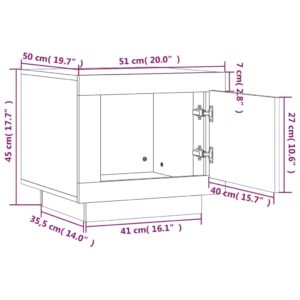 Τραπεζάκι Σαλονιού Λευκό & Sonoma Δρυς 51x50x45 εκ. Επεξ. Ξύλο