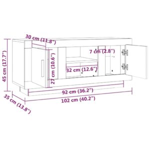 Έπιπλο Τηλεόρασης Καπνιστή Δρυς 102x35x45 εκ. από Επεξεργ. Ξύλο