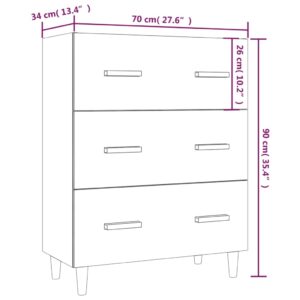 Ντουλάπι Γκρι Sonoma 70 x 34 x 90 εκ. από Επεξεργασμένο Ξύλο