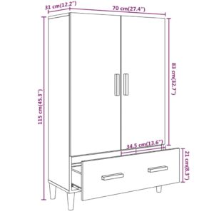 Ντουλάπα Καφέ Δρυς 70 x 31 x 115 εκ. από Επεξεργασμένο Ξύλο