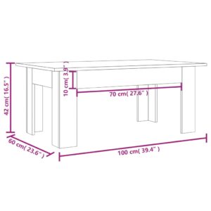 Τραπεζάκι Σαλονιού Γκρι Sonoma 100x60x42 εκ. Επεξεργασμένο Ξύλο