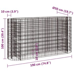 Συρματοκιβώτιο-Γλάστρα Υπερυψωμένη 190x50x100 εκ Γαλβαν. Ατσάλι