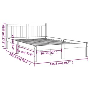 Πλαίσιο Κρεβατιού 120 x 200 εκ. από Μασίφ Ξύλο