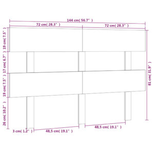 Κεφαλάρι Κρεβατιού 144 x 3 x 81 εκ. από Μασίφ Ξύλο Πεύκου