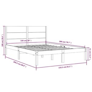 Πλαίσιο Κρεβατιού 150 x 200 εκ. από Μασίφ Ξύλο 5FT King Size