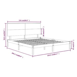 Πλαίσιο Κρεβατιού 150 x 200 εκ. από Μασίφ Ξύλο 5FT King Size