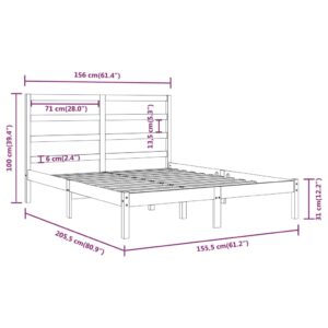 Πλαίσιο Κρεβατιού 150 x 200 εκ. από Μασίφ Ξύλο 5FT King Size