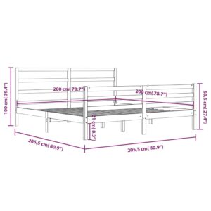 Πλαίσιο Κρεβατιού 200 x 200 εκ. από Μασίφ Ξύλο Πεύκου