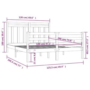 Πλαίσιο Κρεβατιού 120 x 190 εκ. από Μασίφ Ξύλο 4FT Small Double