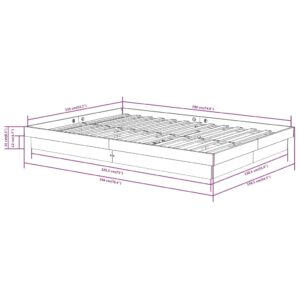 Πλαίσιο Κρεβατιού Μελί 135 x 190 εκ Ξύλο Πεύκου 4FT6 Double