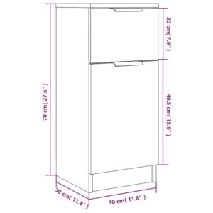 Συρταριέρες 2 τεμ. Καφέ Δρυς 30x30x70 εκ. Επεξεργασμένο Ξύλο