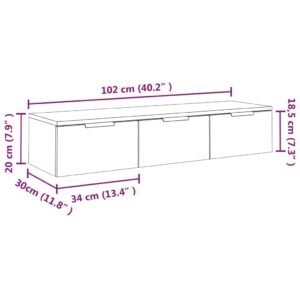 Ντουλάπι Τοίχου Καπνιστή Δρυς 102x30x20 εκ. Επεξεργασμένο Ξύλο