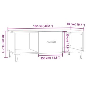 Τραπεζάκι Σαλονιού Γκρι Sonoma 102x50x40 εκ. Επεξεργασμένο Ξύλο