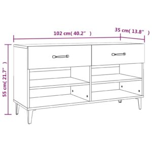 Παπουτσοθήκη Γκρι Sonoma 102x35x55 εκ. από Επεξεργασμένο Ξύλο